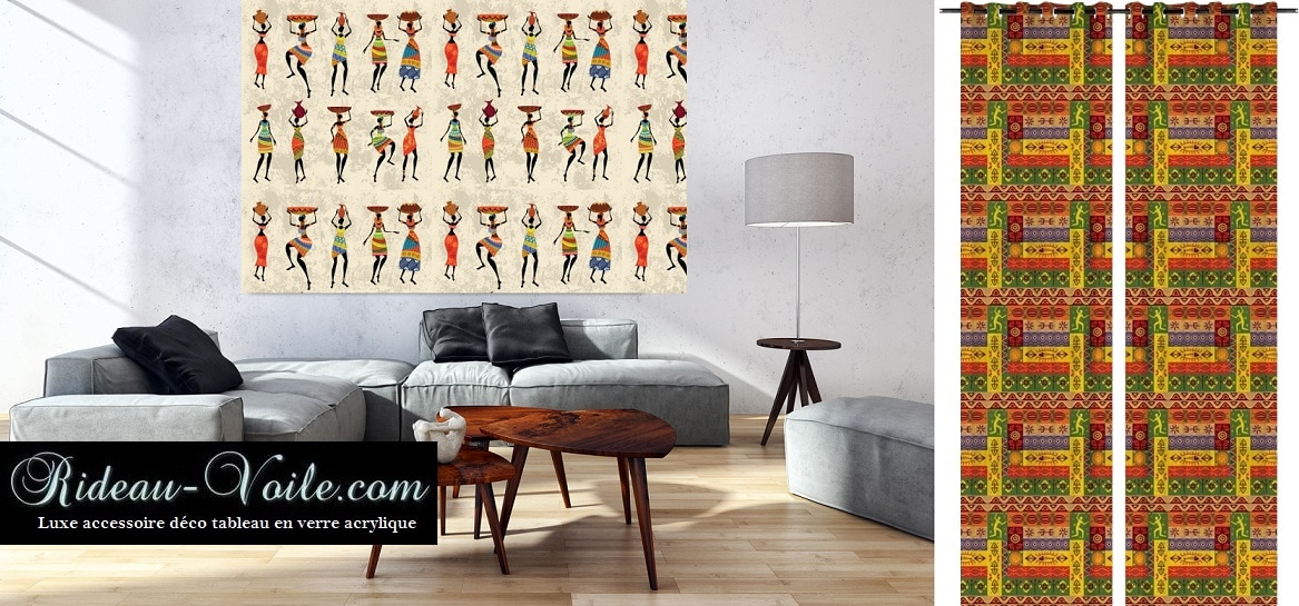 tableau rideau déco décoration d'intérieure style exotique tropical africain motif imprimé ambiance ethnique chic